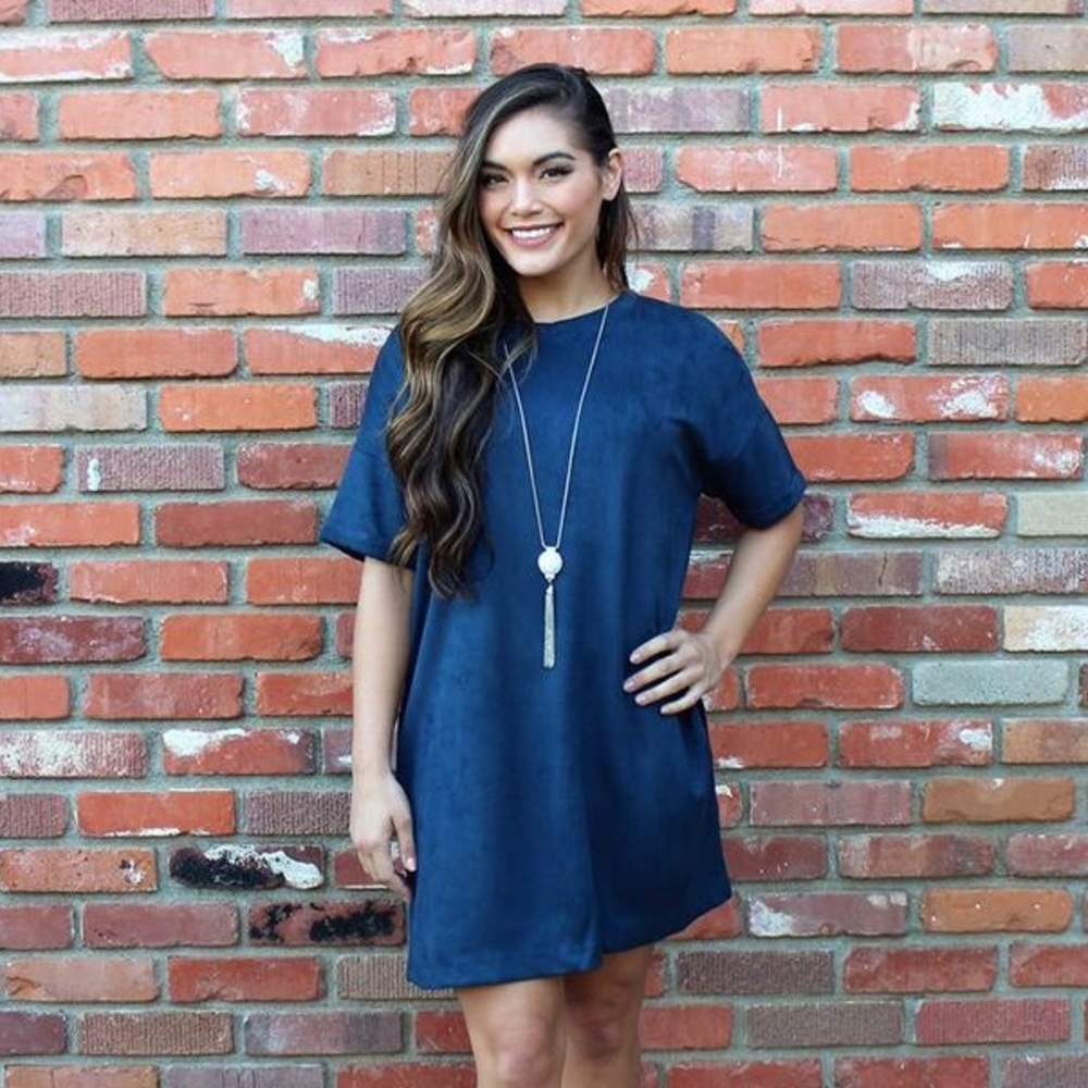 Vegan Suede Shift Dress